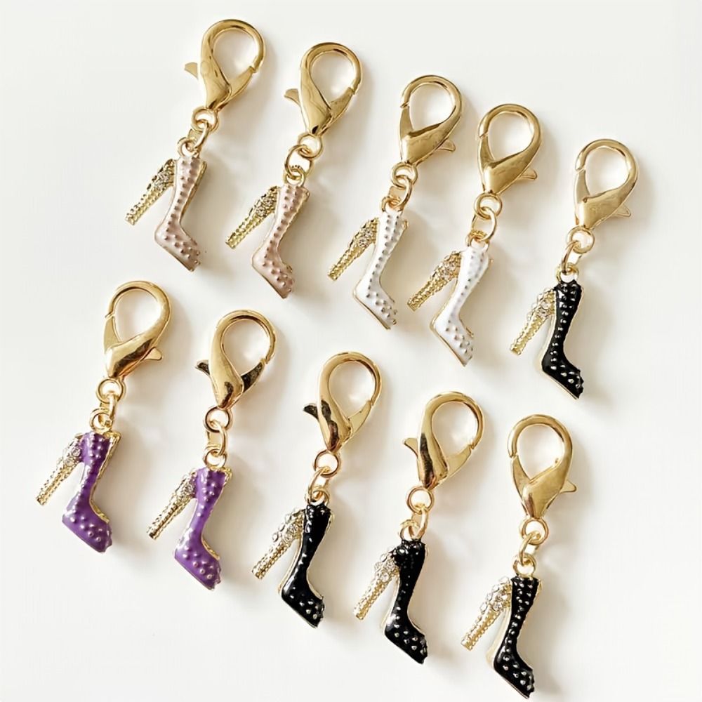 Women Bags For Eid - 10-24 Pcs High Heel Shoe Keychains