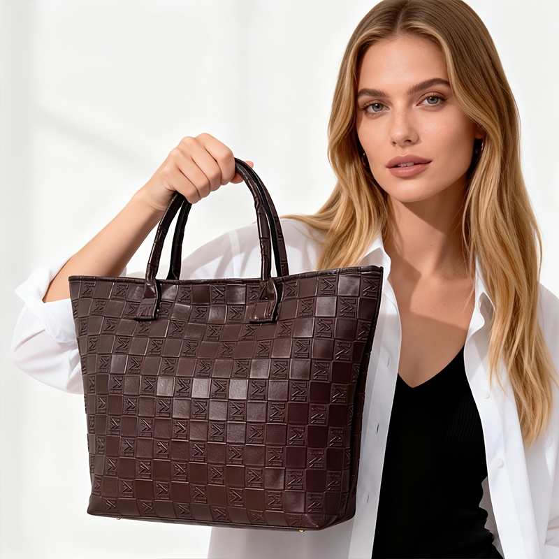 Women Bags On Sale - Light Luxury Deep Brown Quilted Pattern