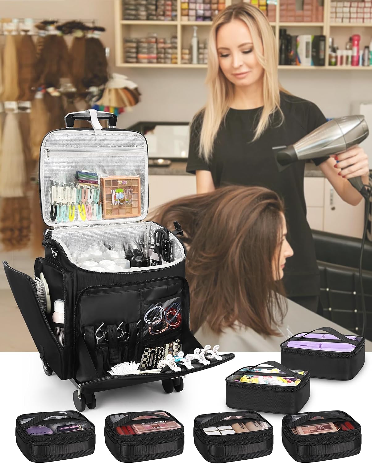 Rolling Makeup Case Hair Tools - огляд і ціна Women Bags For Women