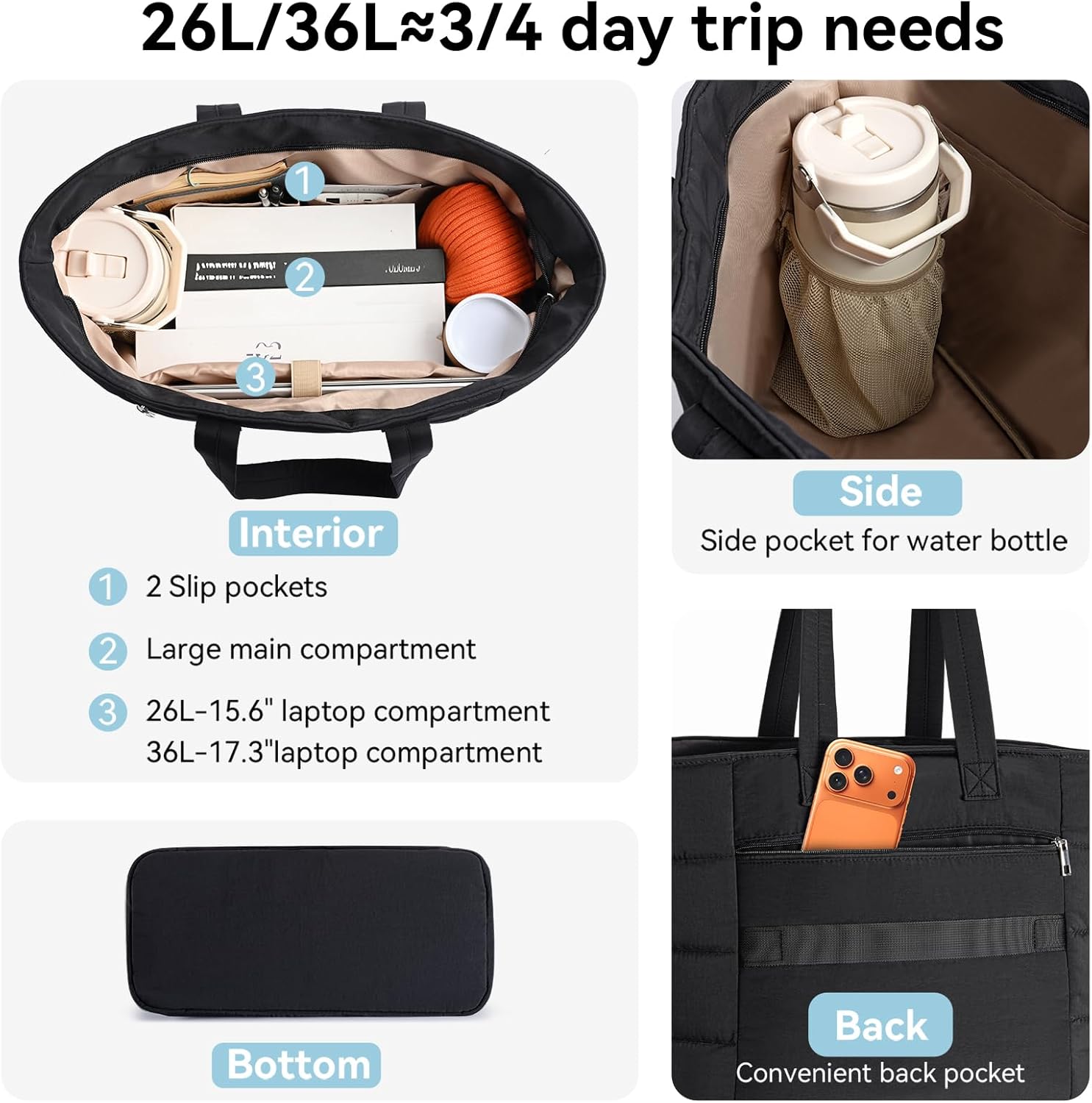 Puffer Tote Bag for Women, Lig - огляд і ціна Women Bags For Work