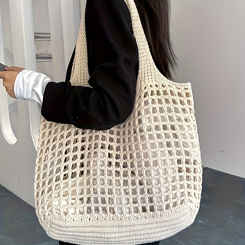 1pc Crochet Mesh Tote Bag, Bre - огляд і ціна Crochet Market Bag