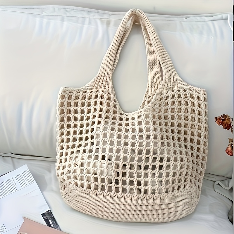 1pc Crochet Mesh Tote Bag, Bre - огляд і ціна Crochet Market Bag