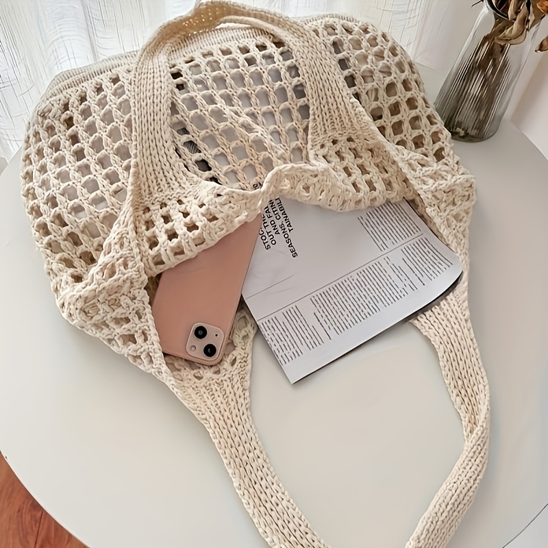 1pc Crochet Mesh Tote Bag, Bre - огляд і ціна Crochet Market Bag