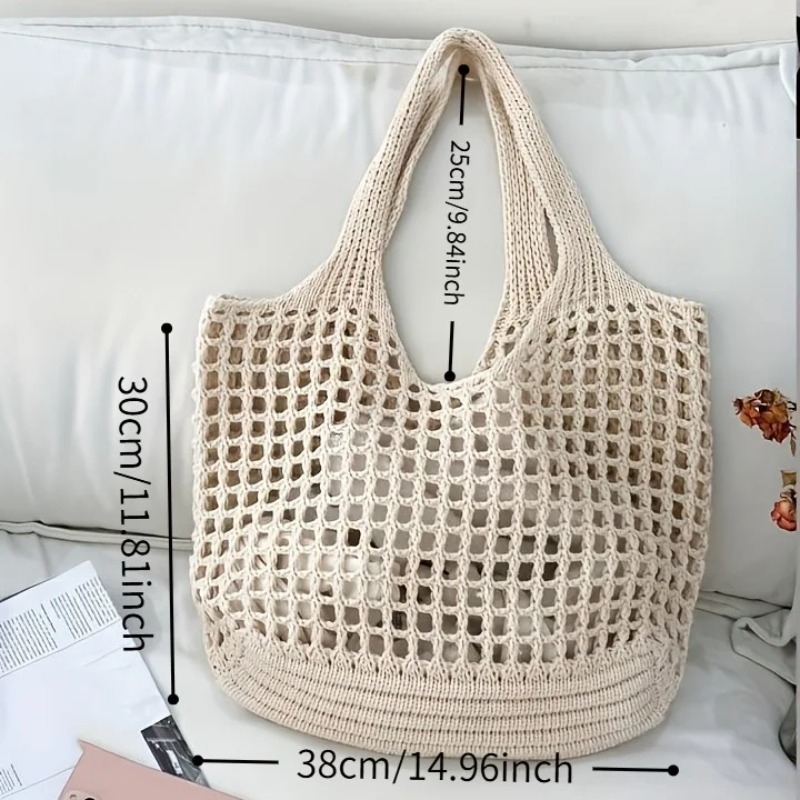 1pc Crochet Mesh Tote Bag, Bre - огляд і ціна Crochet Market Bag