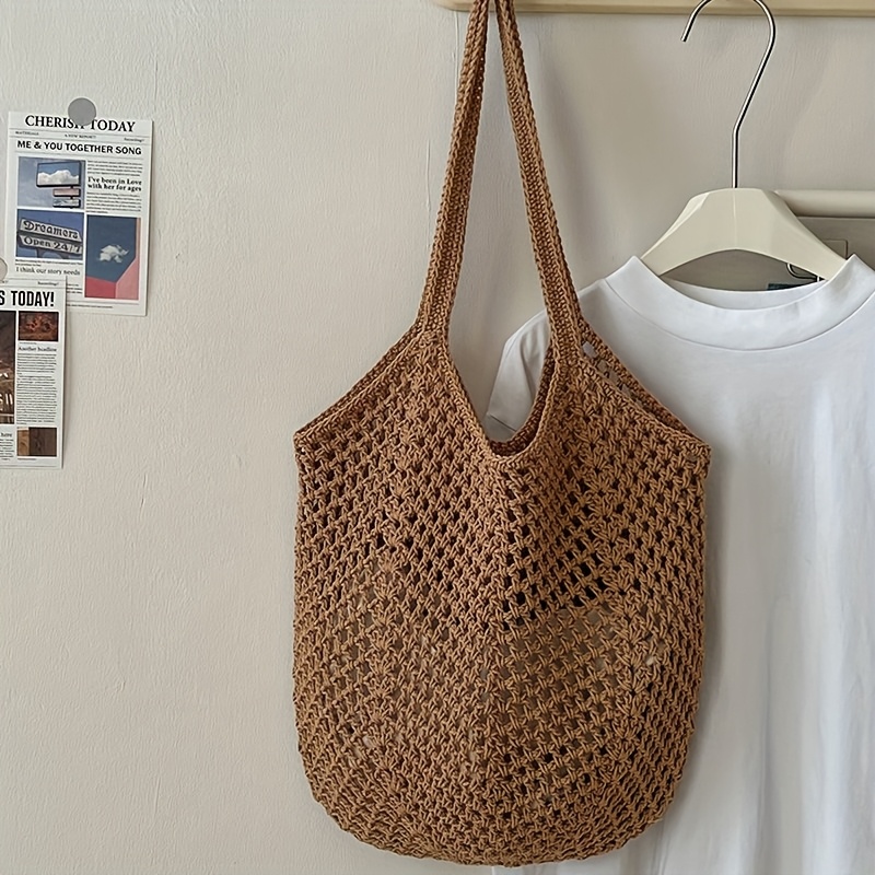 Crochet Mesh Tote Bag Hollow W - огляд і ціна Crochet Market Bag