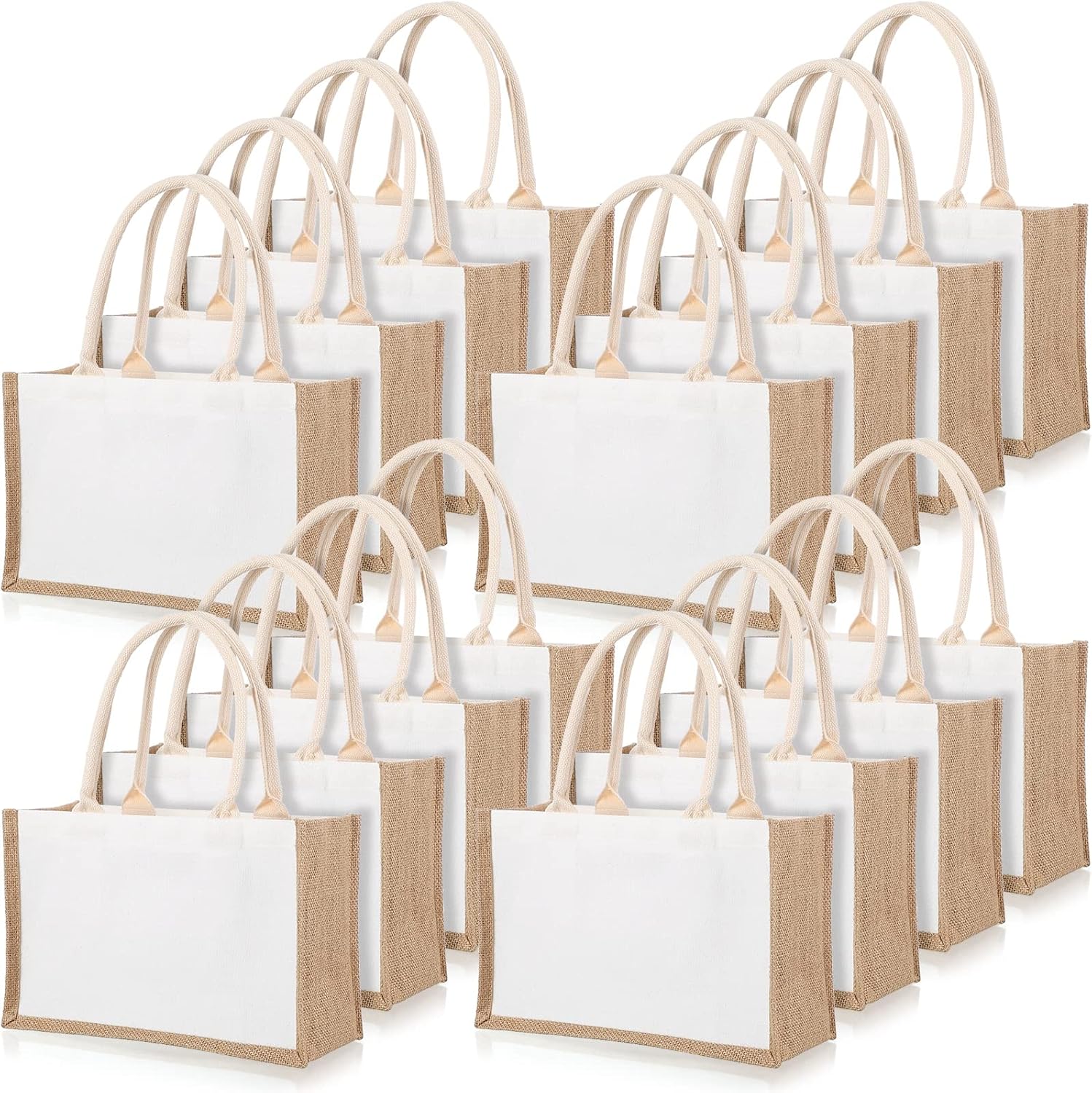 16 Pack Burlap Tote Bags Jute  - огляд і ціна Women Bags For Eid