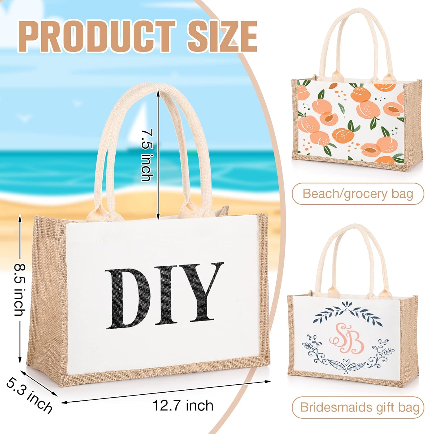 16 Pack Burlap Tote Bags Jute  - огляд і ціна Women Bags For Eid