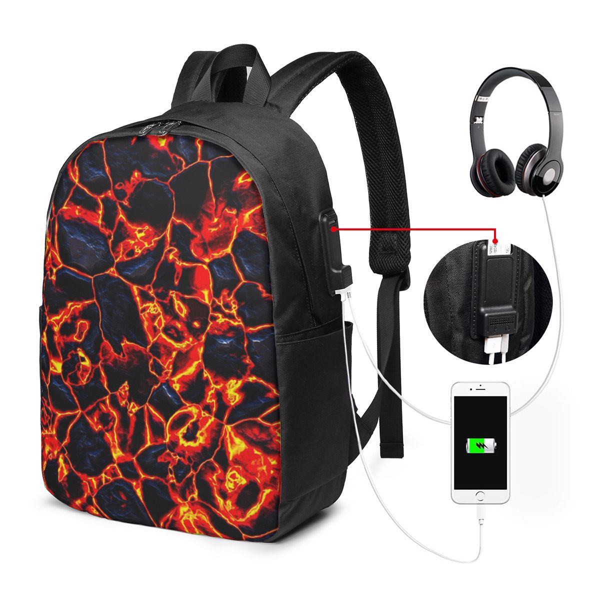 Magma Volcano Lava Fire Backpa - огляд і ціна Women Bags For Women