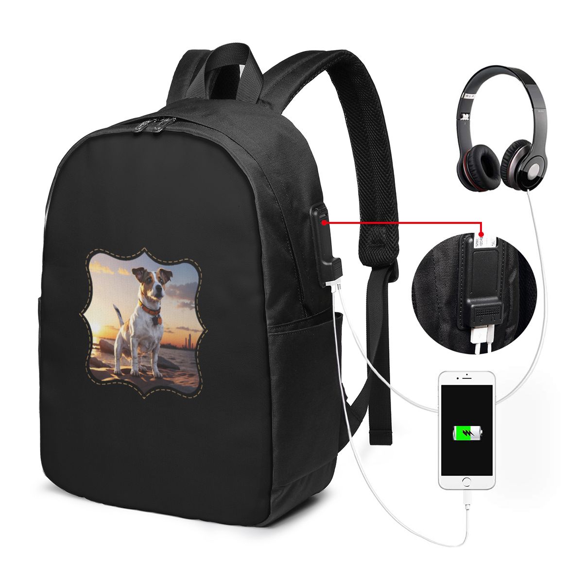 Jack Russell Dog At Sunset Bac - огляд і ціна Women Bags For Women