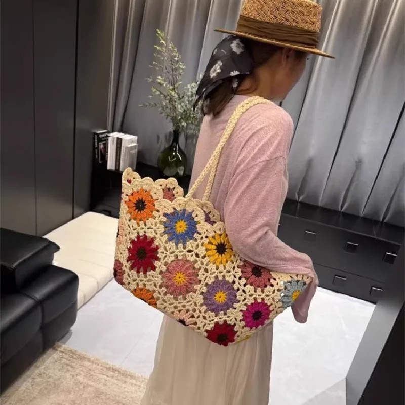 Vintage Flowers Handmade Knitt - огляд і ціна Crochet Market Bag