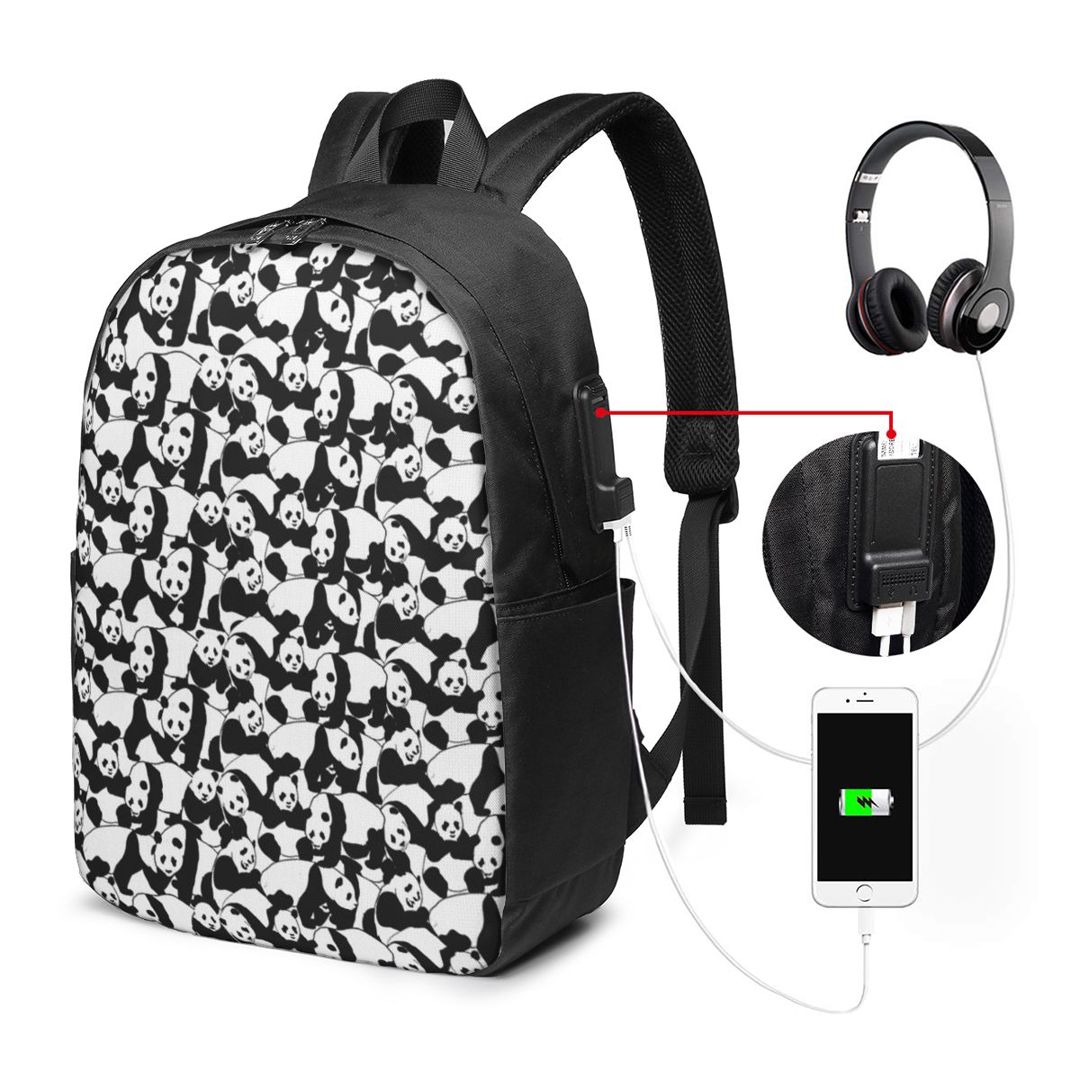 Panda Pattern Backpack Travel  - огляд і ціна Women Bags For Women