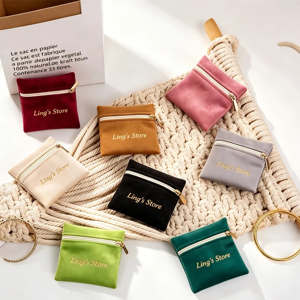 10Pcs Velvet Zipper Jewelry Po - огляд і ціна Women Bags For Eid